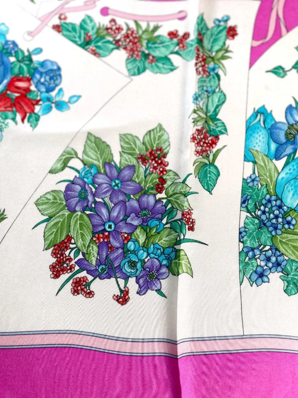 Vintage Christian Dior Floral Silk Scarf | Made in Italy
